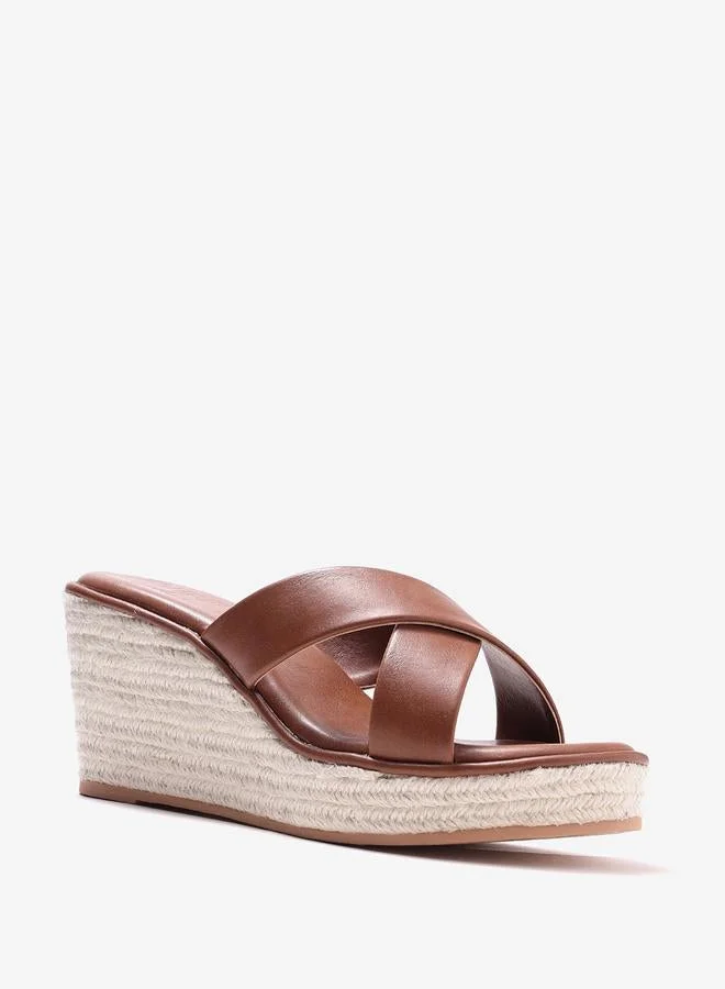 حكايات الأزواج صندل اسبادريل بكعب ويدج وسيور متقاطعة